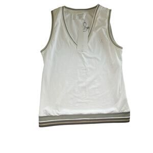 Vieux Jeu White Sleeveless Tennis Top – Size EU 40 / US L – NWT